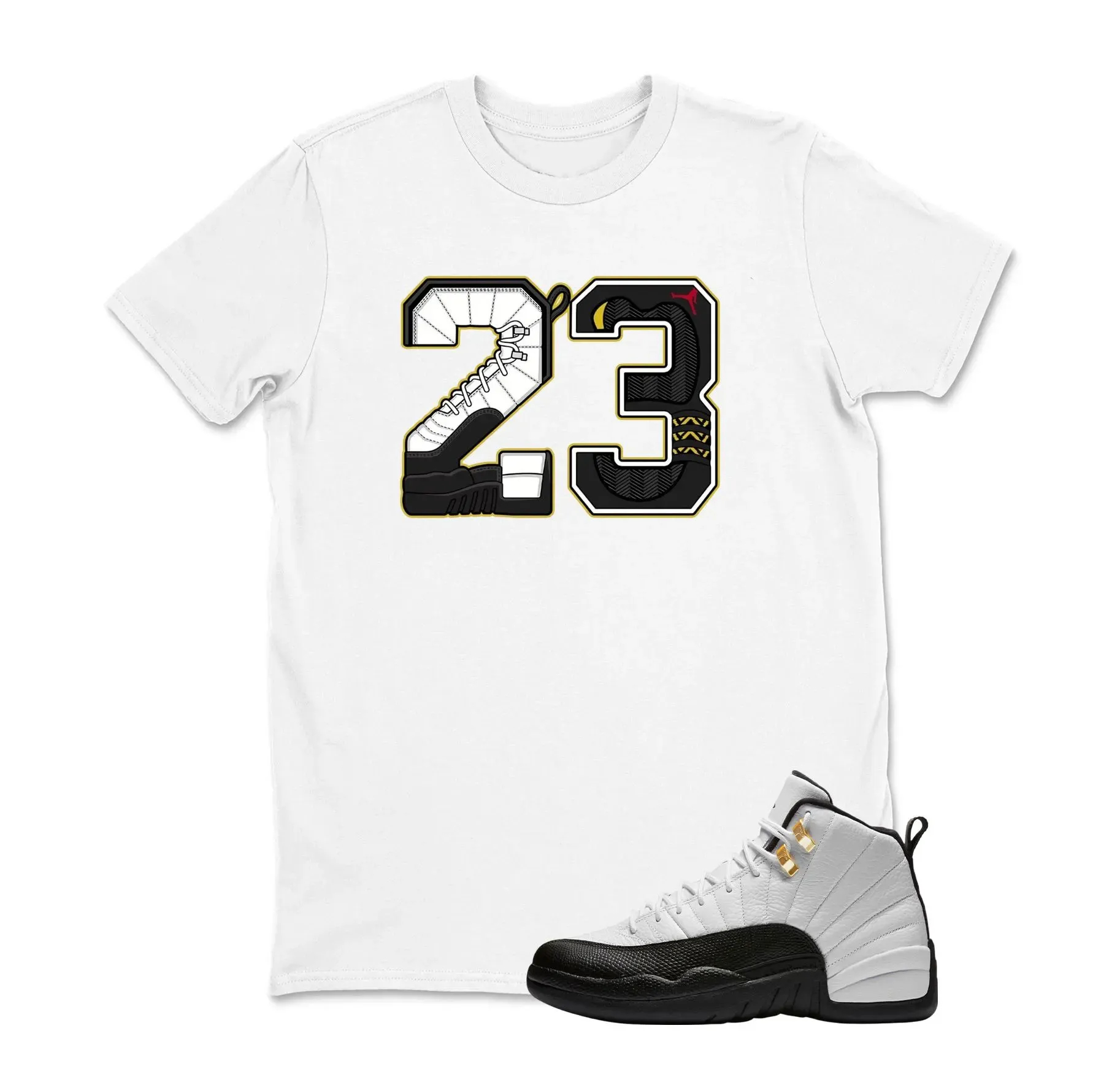 Number 23 Sneaker T Shirt Matching Jordan 12 Retro Taxi Sneaker Match Shirt