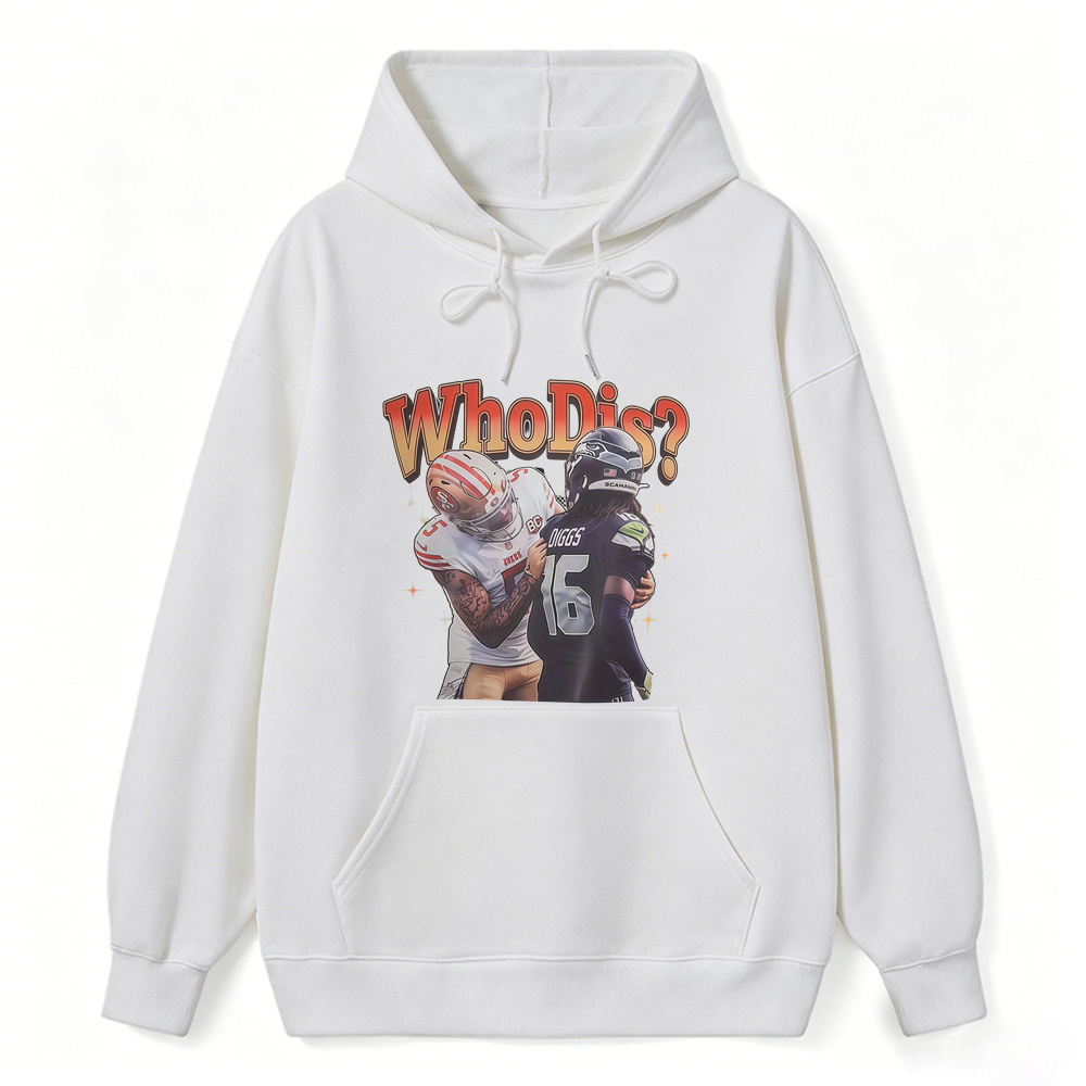 Who Dis Football Rivalry Graphic Hoodie - Funny Football Player Meme Sports Hoodie