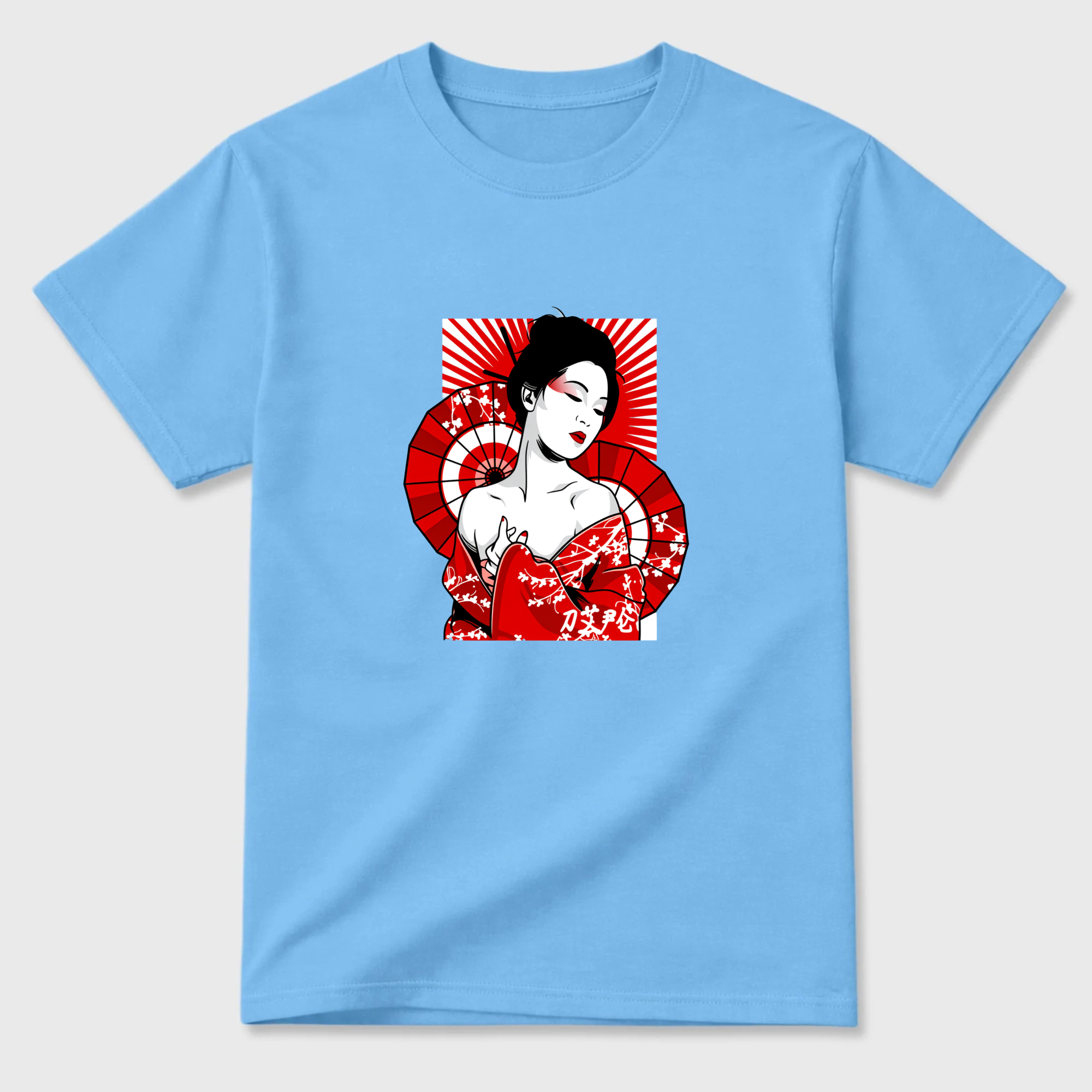 Geisha Fan Red Background Art Sneaker T Shirt Matching Jordan 13 OG Chicago Red/White