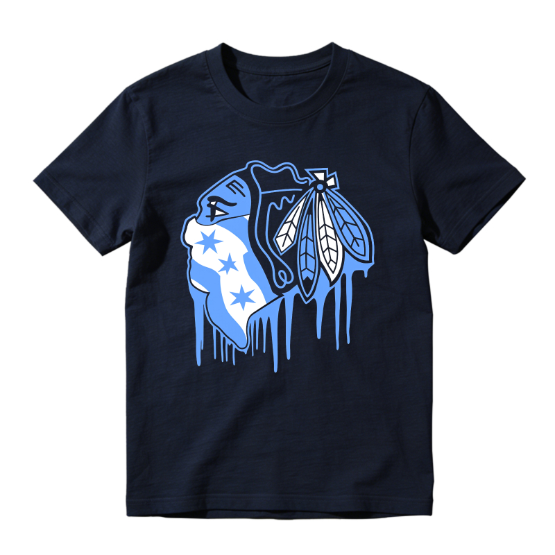 Blue Drip Flag With Feathers Sneaker T Shirt Matching Jordan 14 University Blue