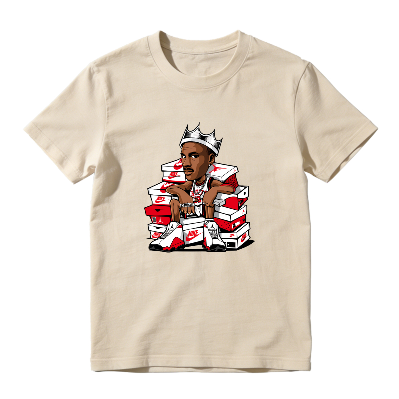 King On Shoe Boxes Sneaker T Shirt Matching Jordan 13 OG Chicago Red/White