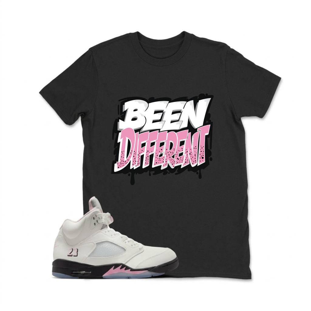 Been Different Graffiti Style Print Sneaker T Shirt Matching  Air Jordan 5 Retro OG AJ5 Medium Soft Pink