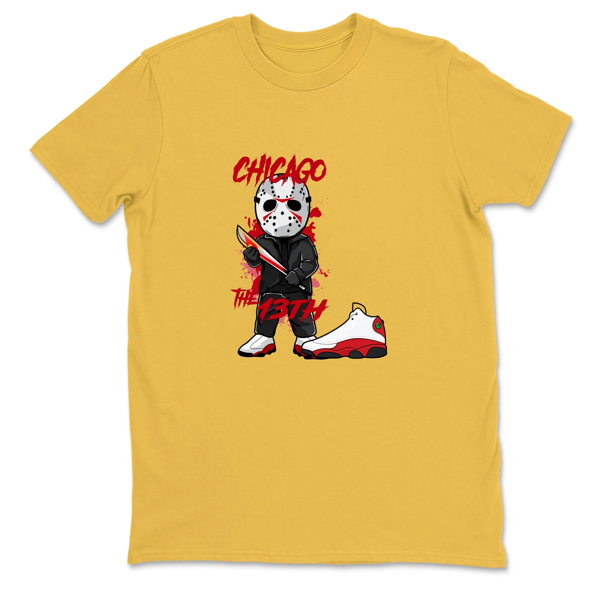 Chicago The 13th Jason Sneaker T Shirt Matching Jordan 13 OG Chicago Red/White