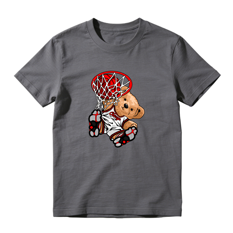 Teddy Bear Basketball Dunking Net Sneaker T Shirt Matching Jordan 13 OG Chicago Red/White