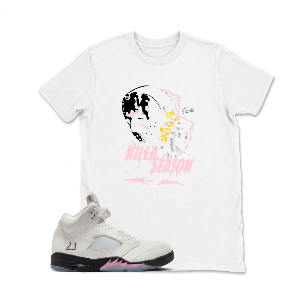 Killa Season Drip Design Sneaker T Shirt Matching  Air Jordan 5 Retro OG AJ5 Medium Soft Pink