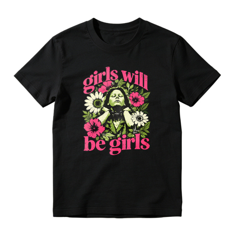 Girls Will Be Girls Floral Witch Graphic T-shirt
