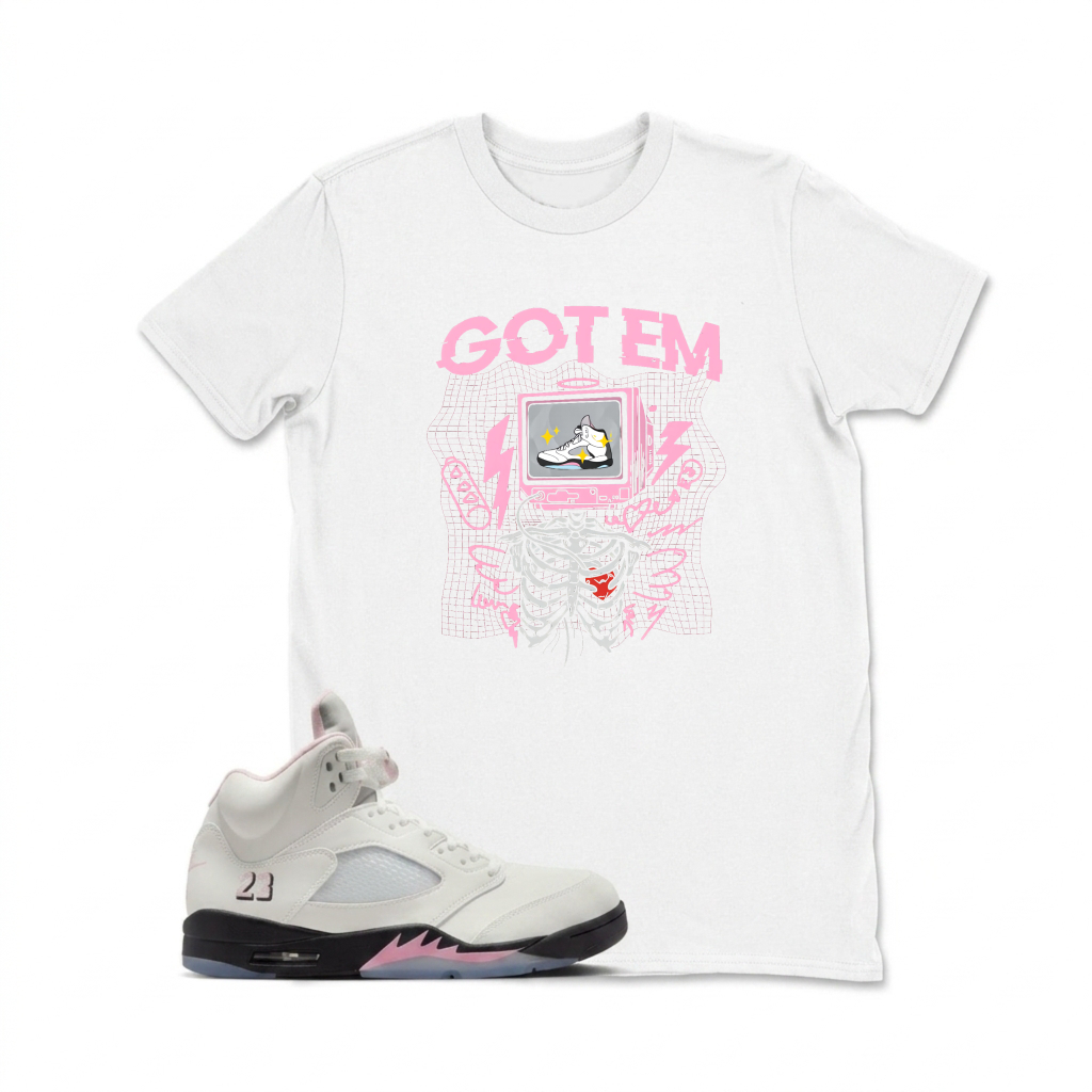 Got Em Sneaker Art Design Sneaker T Shirt Matching  Air Jordan 5 Retro OG AJ5 Medium Soft Pink