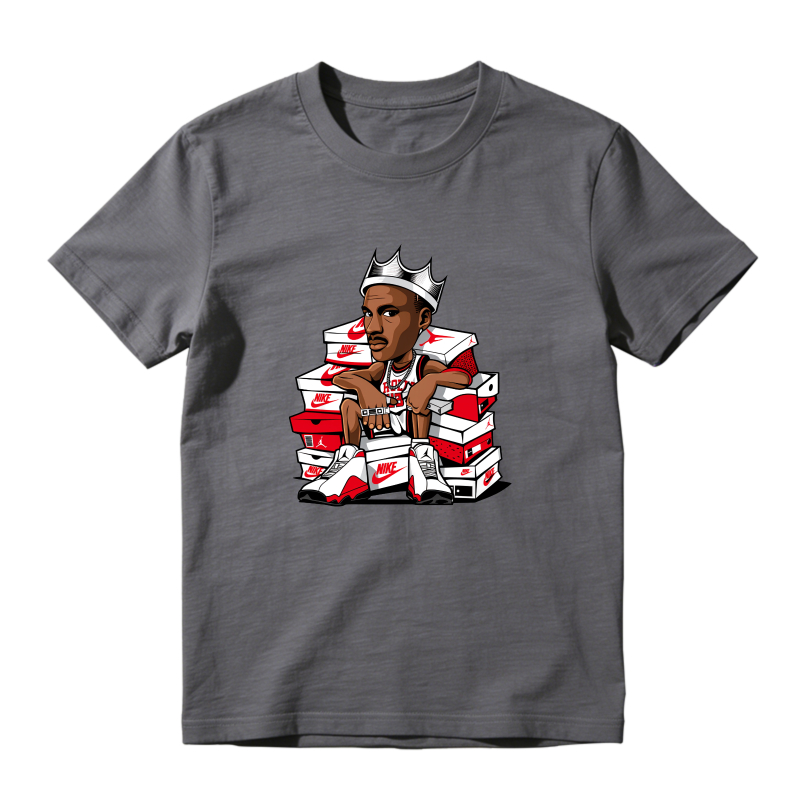 King On Shoe Boxes Sneaker T Shirt Matching Jordan 13 OG Chicago Red/White