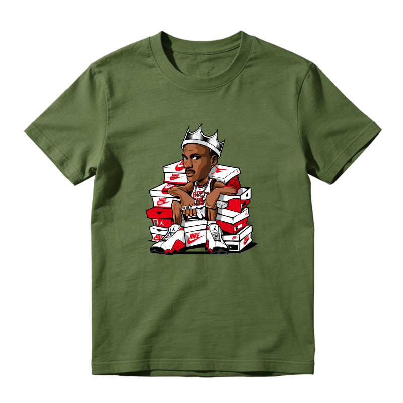 King On Shoe Boxes Sneaker T Shirt Matching Jordan 13 OG Chicago Red/White