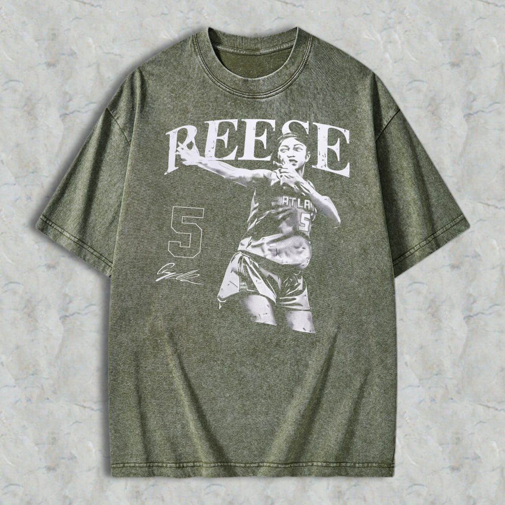 Vintage Washed Basketball Player Silhouette Graphic T-Shirt
