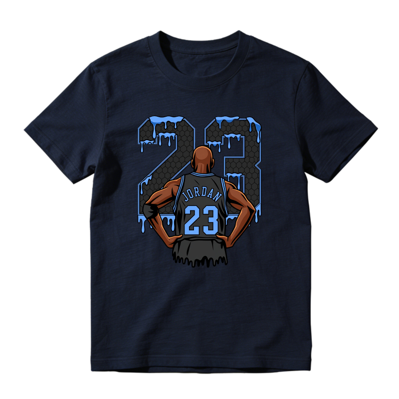 Jordan Number Twenty Three Drip Design Sneaker T Shirt Matching Jordan 14 University Blue