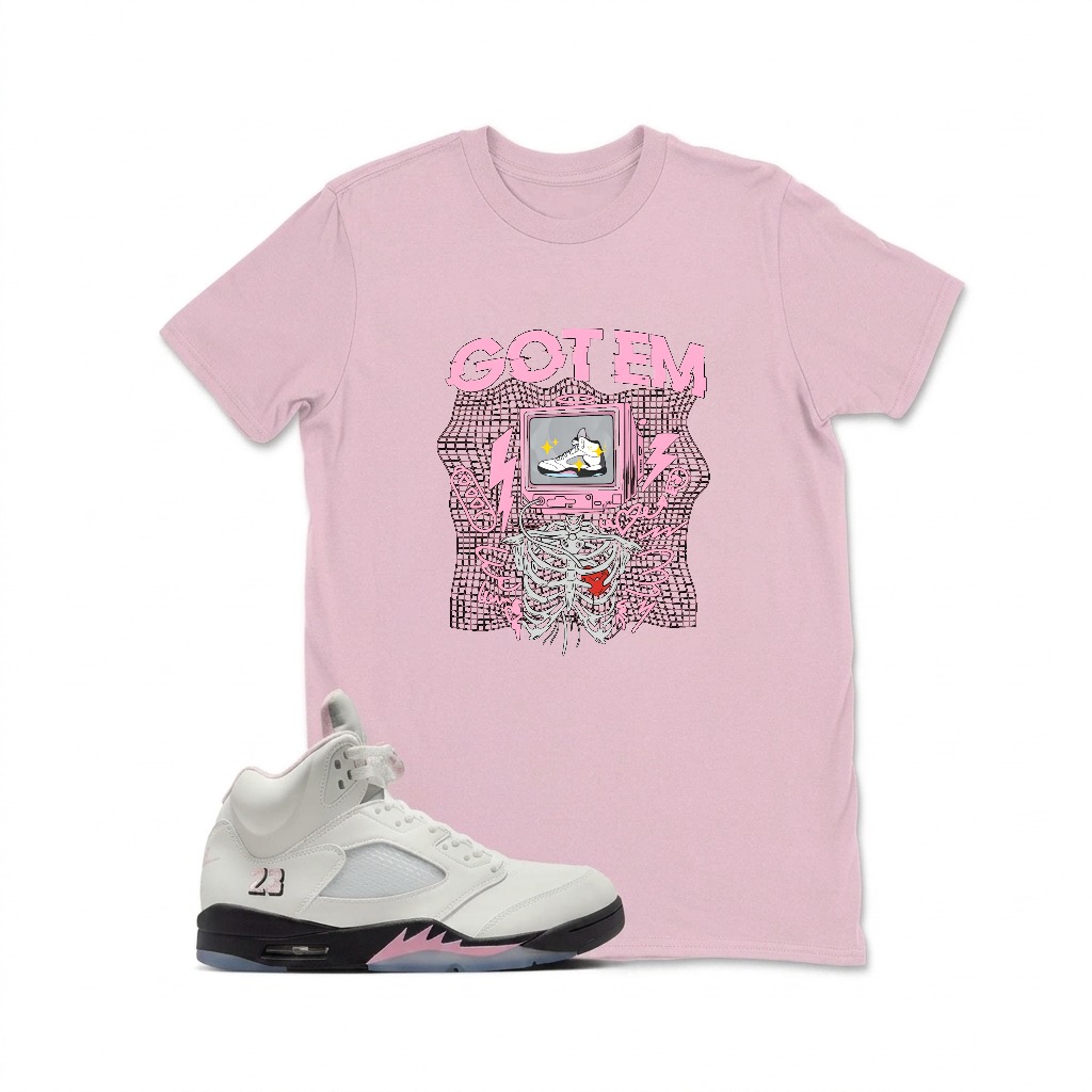 Got Em Sneaker Art Design Sneaker T Shirt Matching  Air Jordan 5 Retro OG AJ5 Medium Soft Pink