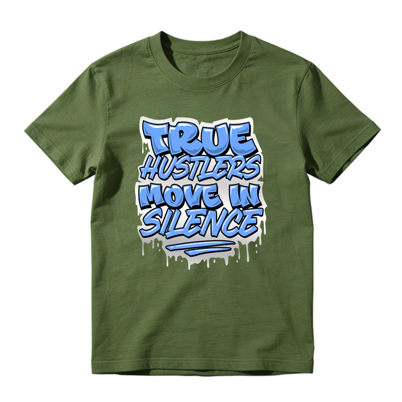 True Hustlers Move In Silence Sneaker T Shirt Matching Jordan 14 University Blue