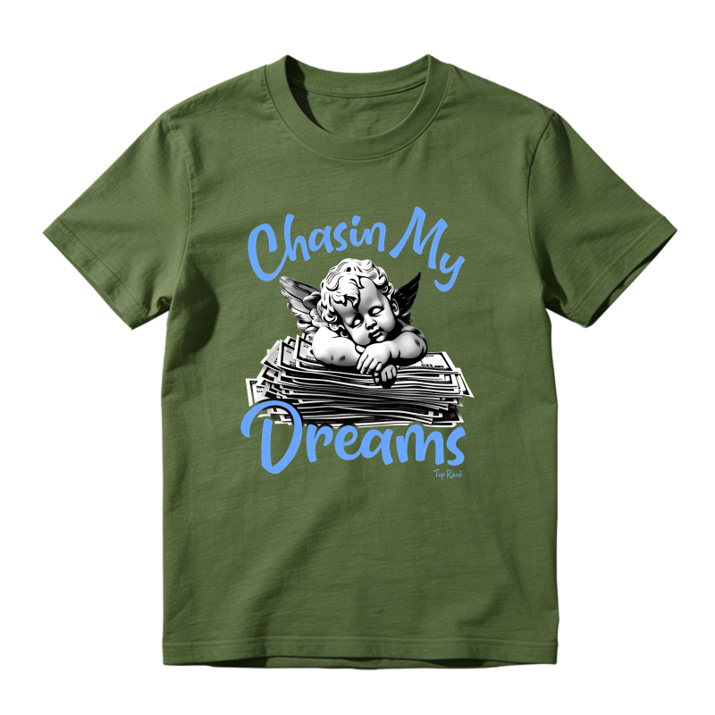 Chasin My Dreams Angel With Money Stack Shirt To Match Jordan 14 Black And University Blue Sneaker Match Shirt