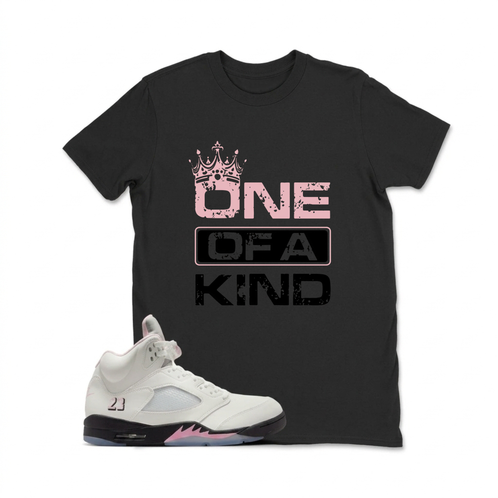 One Of A Kind Crown Sneaker T Shirt Matching  Air Jordan 5 Retro OG AJ5 Medium Soft Pink