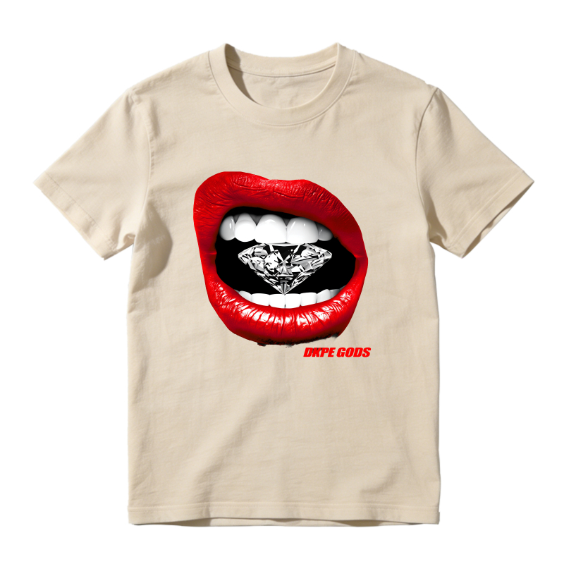 Red Lips Diamond Teeth Design Sneaker T Shirt Matching Jordan 13 OG Chicago Red/White