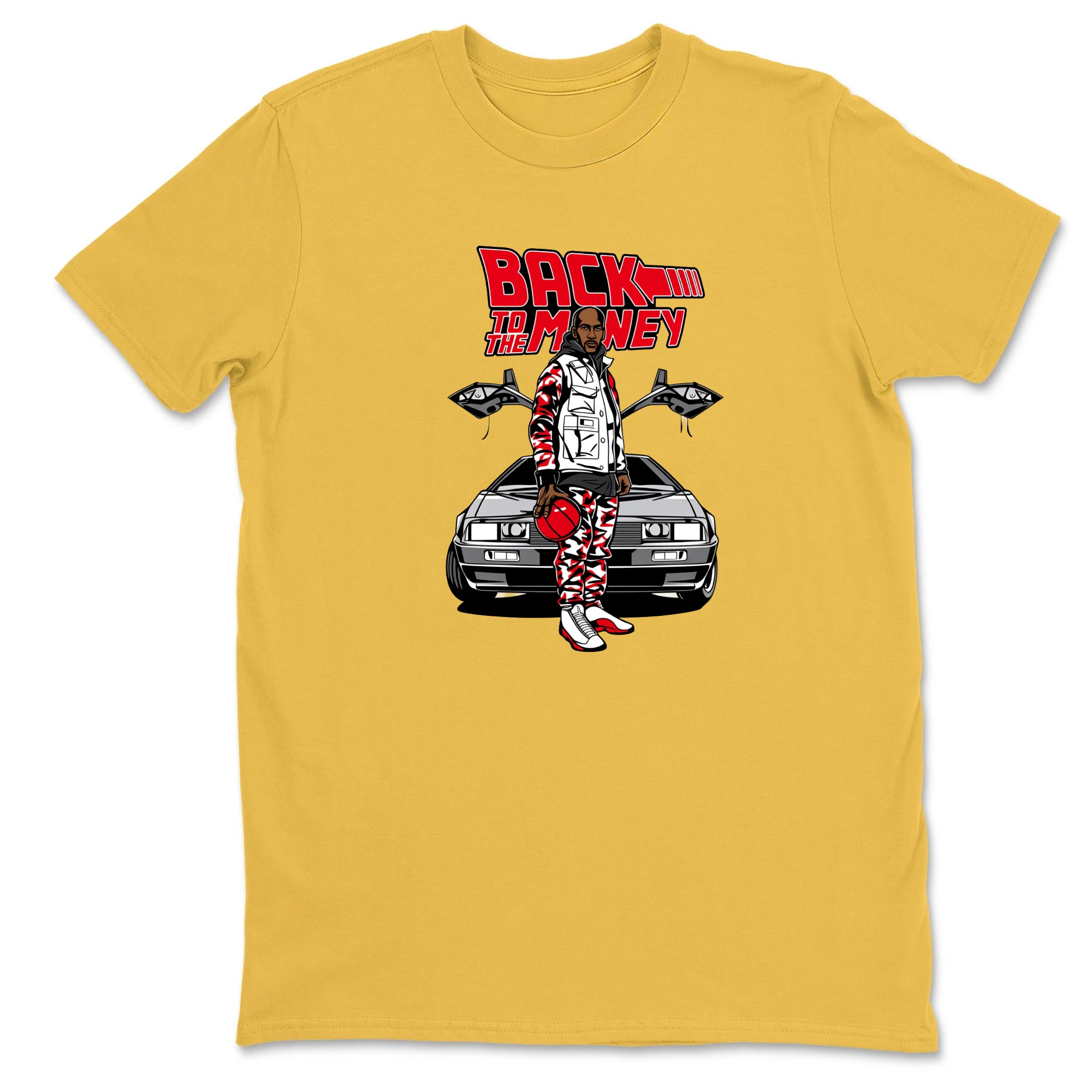 Back To The Money Car Sneaker T Shirt Matching Jordan 13 OG Chicago Red/White