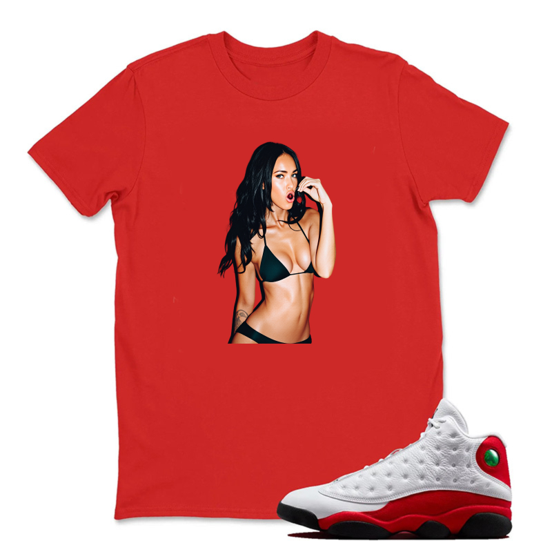 Woman In Bikini Pose Sneaker T Shirt Matching Jordan 13 OG Chicago Red/White