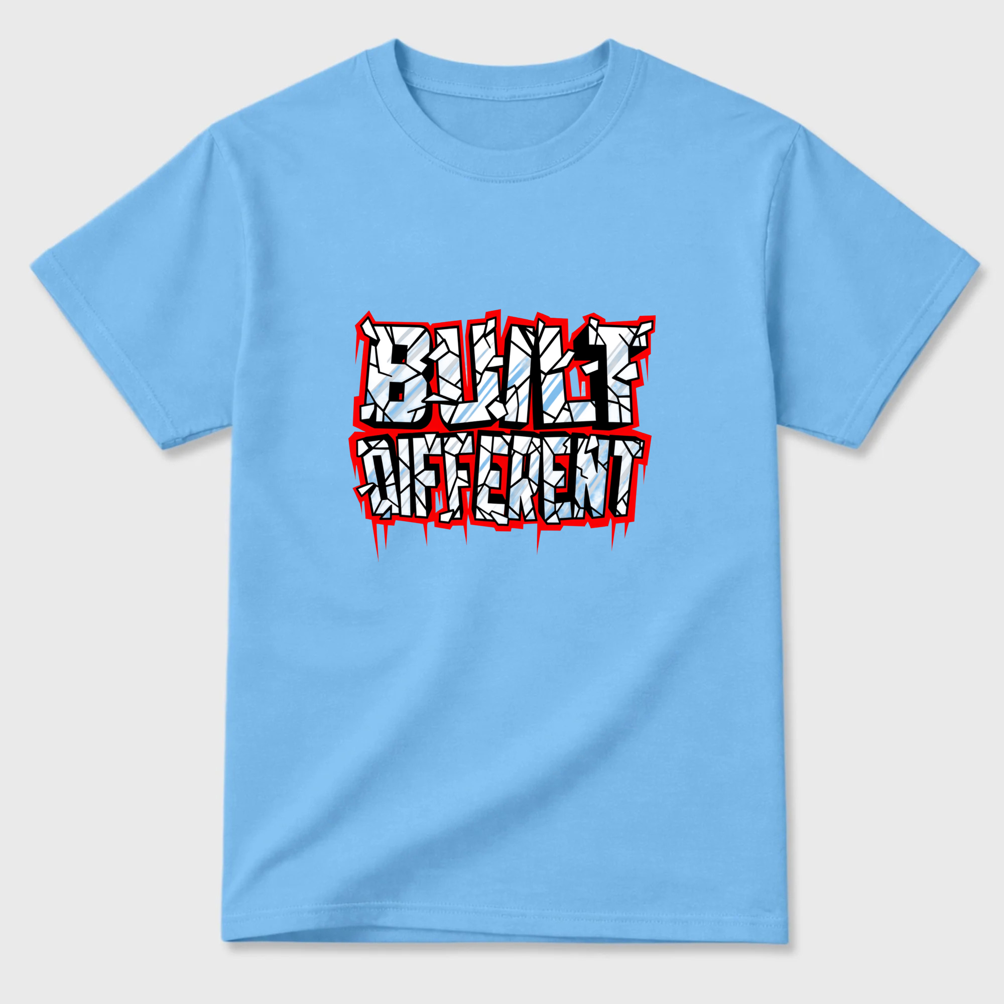 Blue T-Shirt With Bold Text Design Sneaker T Shirt Matching Jordan 13 OG Chicago Red/White