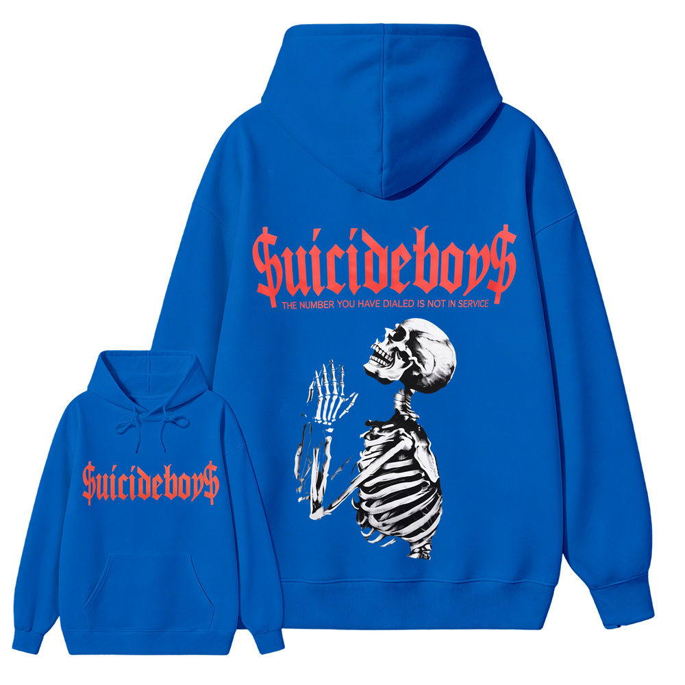 $uicideboy$ Skeleton Pray Hoodie The Number You Have Dialed Is Not In Service Streetwear Hoodie