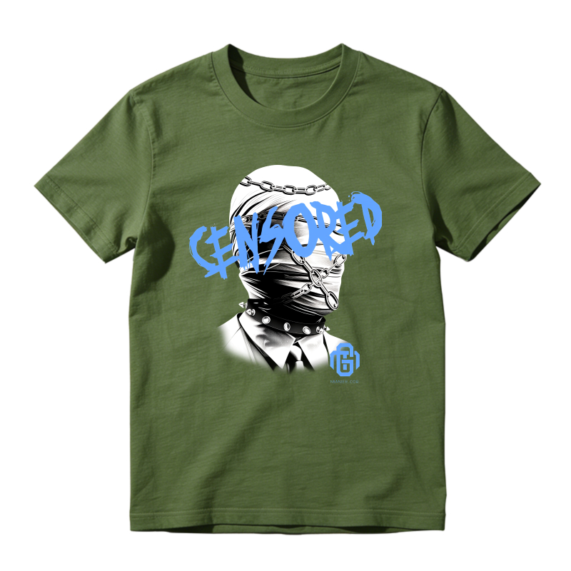 Censored Masked Figure With Chain And Tie Sneaker T Shirt Matching Jordan 14 University Blue