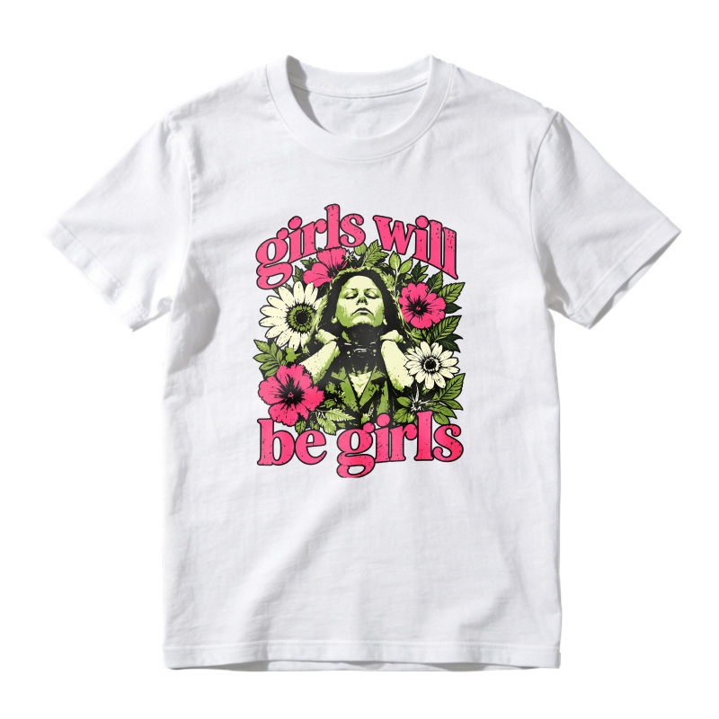 Girls Will Be Girls Floral Witch Graphic T-shirt