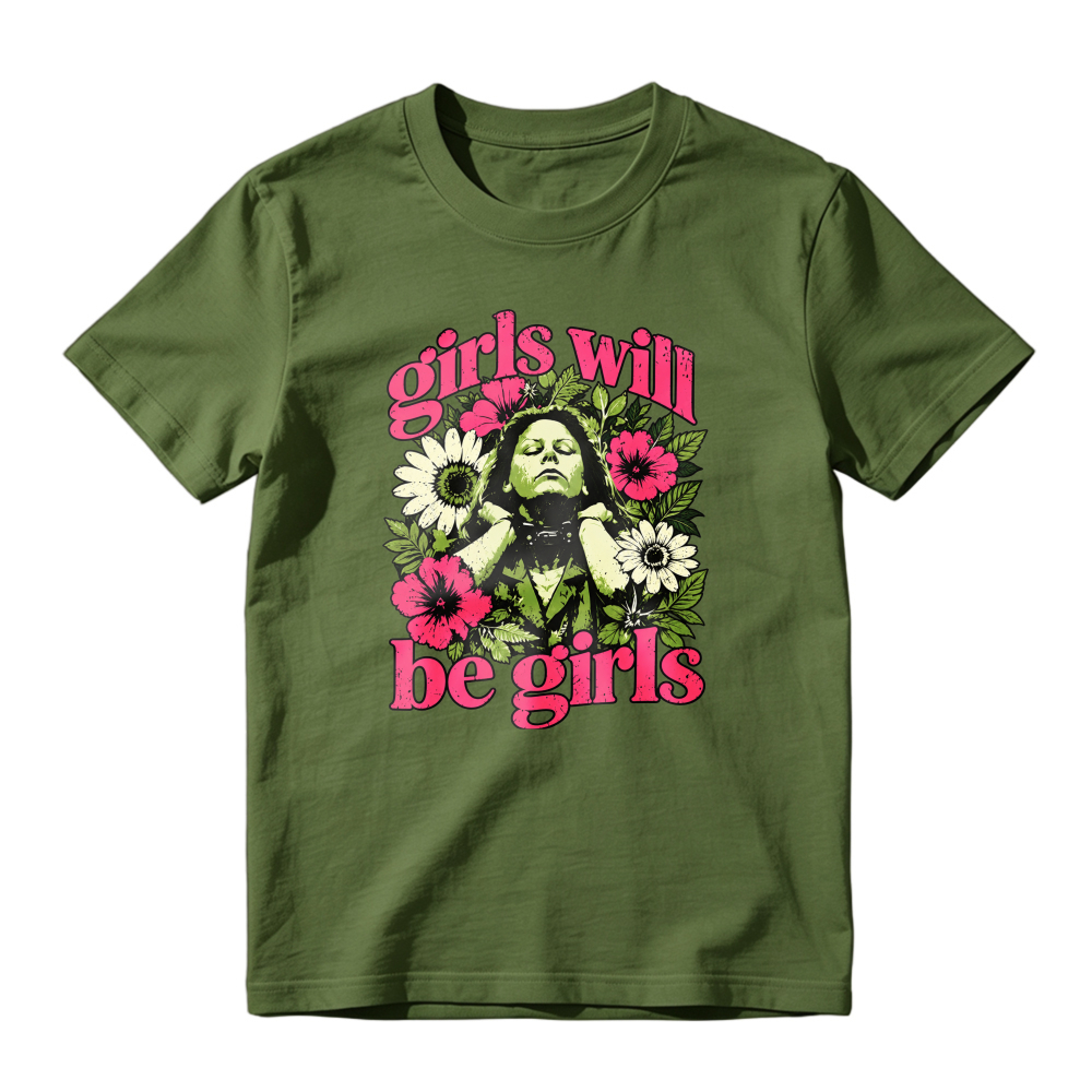 Girls Will Be Girls Floral Witch Graphic T-shirt