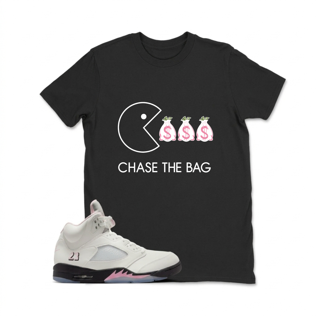Pacman Sss Chase The Bag Sneaker T Shirt Matching  Air Jordan 5 Retro OG AJ5 Medium Soft Pink