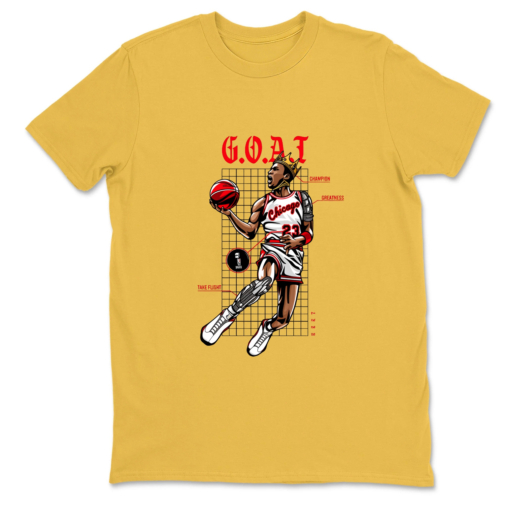 Basketball Player In Action Pose Sneaker T Shirt Matching Jordan 13 OG Chicago Red/White