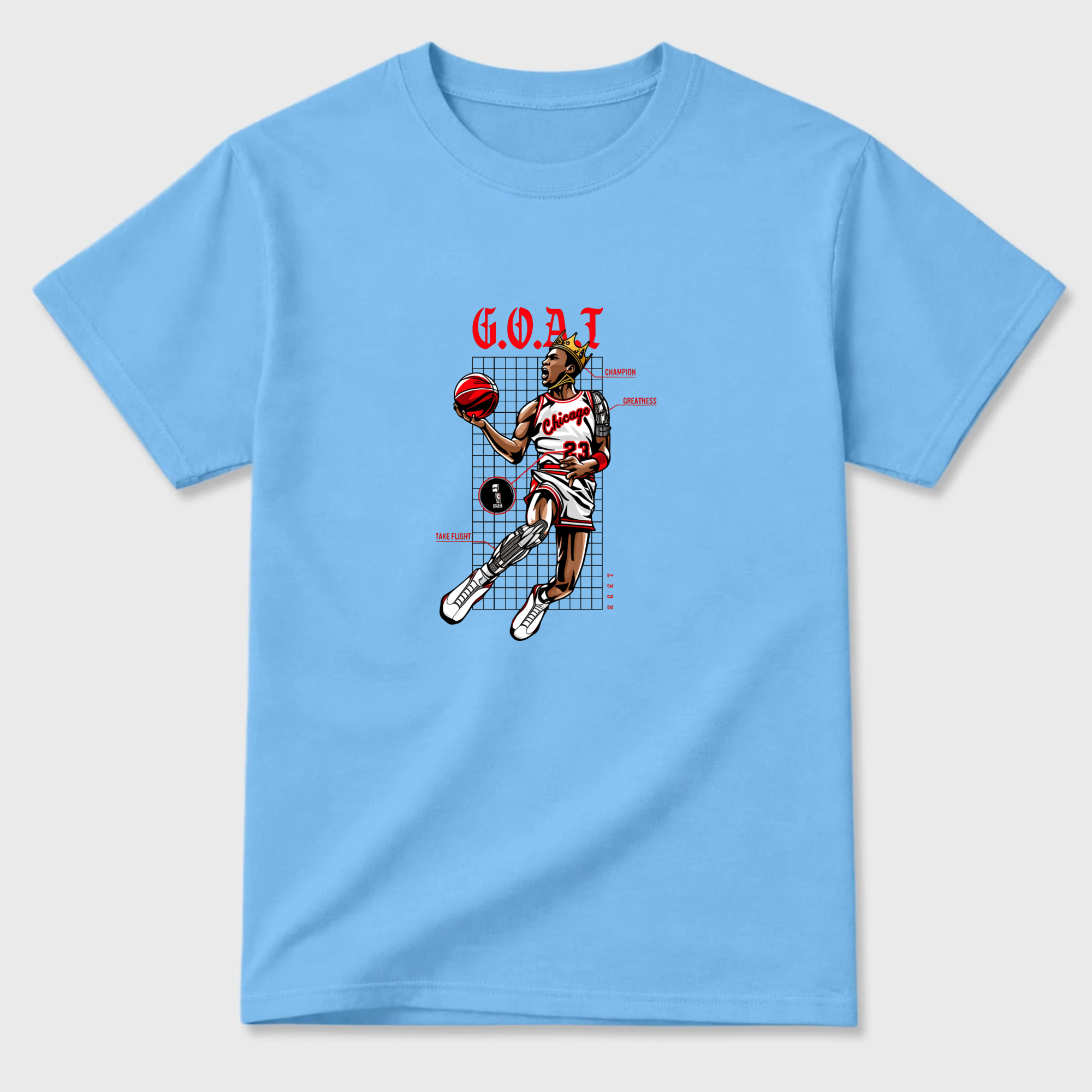 Basketball Player In Action Pose Sneaker T Shirt Matching Jordan 13 OG Chicago Red/White