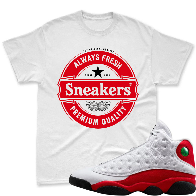 Always Fresh Sneakers Premium Quality Logo Shirt To Match Air Jordan 13 Chicago - Sneaker Match Shirt