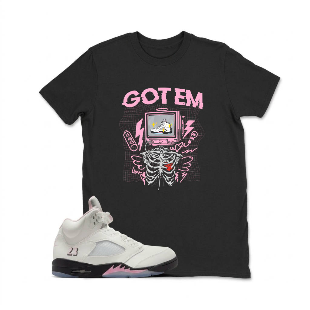 Got Em Sneaker Art Design Sneaker T Shirt Matching  Air Jordan 5 Retro OG AJ5 Medium Soft Pink