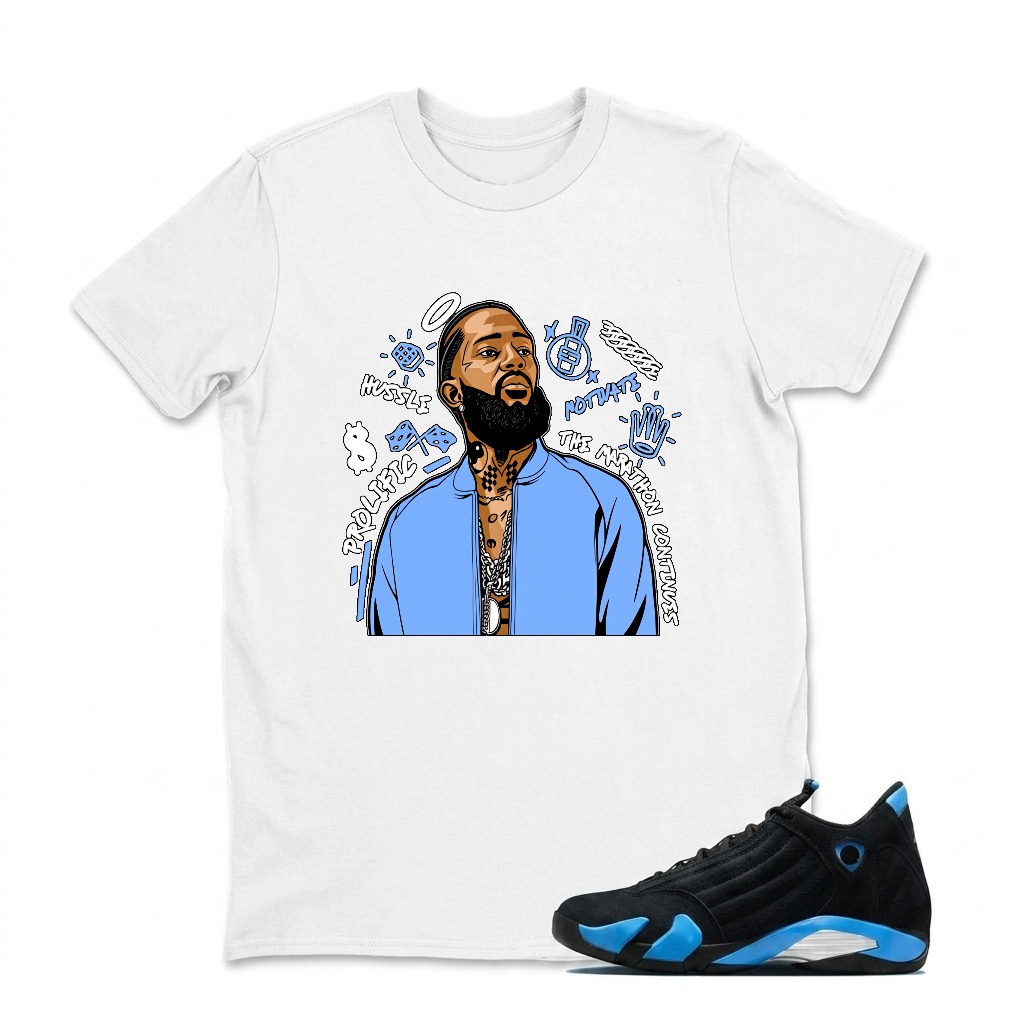 Hustle Prolife Notwate The Money Clothes Sneaker T Shirt Matching Jordan 14 University Blue