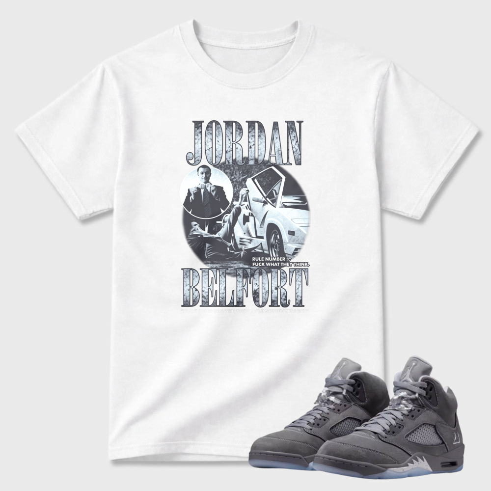 Jordan Brettport Movie Poster Design Sneaker T Shirt Matching Air Jordan 5 Wolf Grey