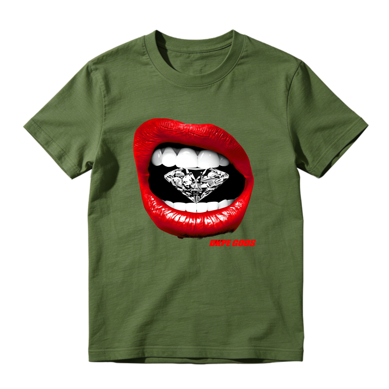 Red Lips Diamond Teeth Design Sneaker T Shirt Matching Jordan 13 OG Chicago Red/White