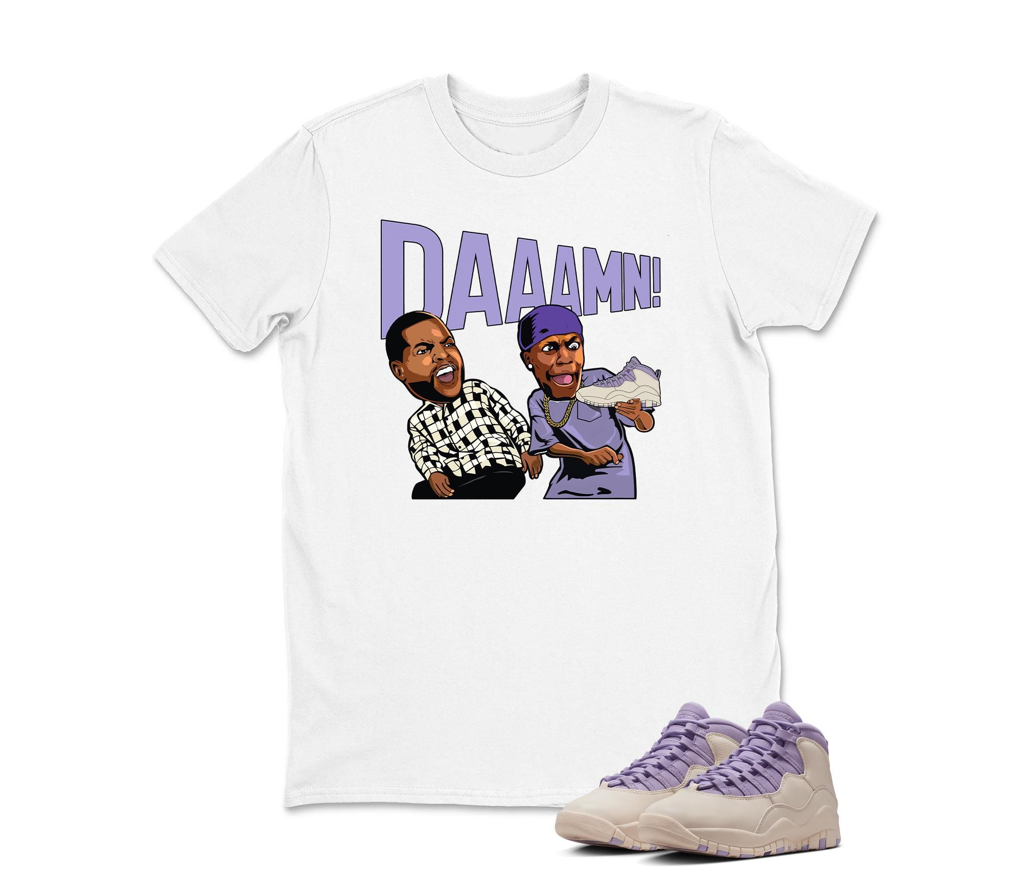 DAAAMN Sneaker T Shirt Matching Air Jordan 10 Retro "Hydrangeas"