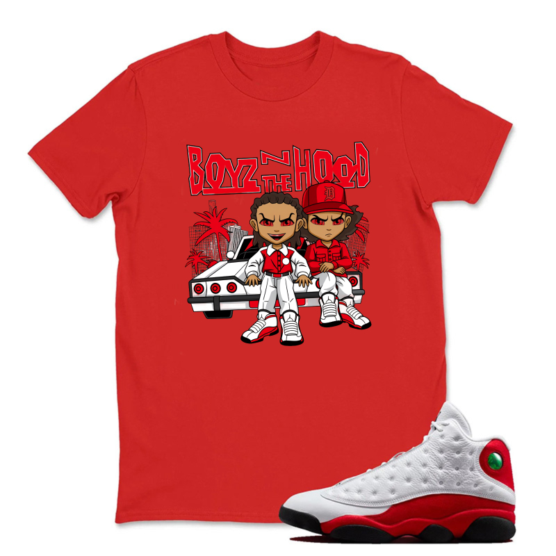 Boyz In The Hood Cartoon Characters Sneaker T Shirt Matching Jordan 13 OG Chicago Red/White