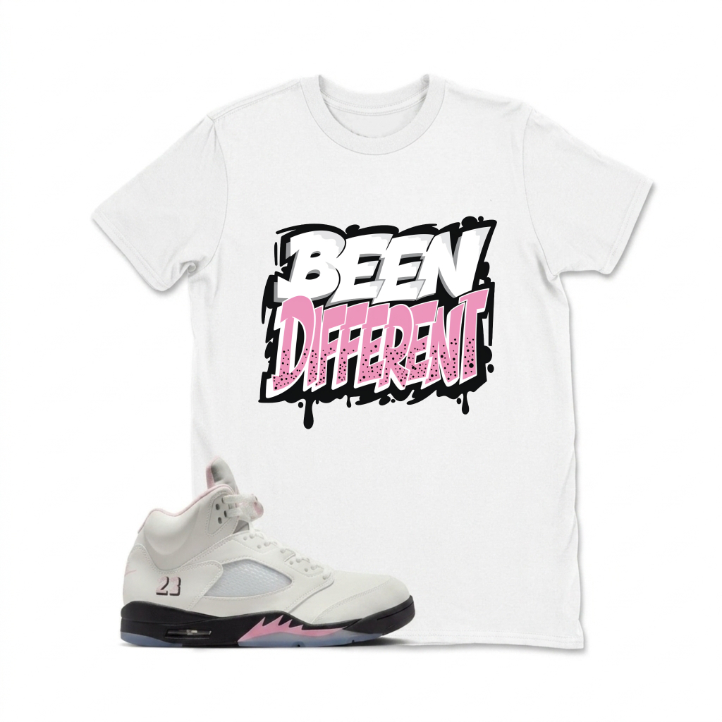 Been Different Graffiti Style Print Sneaker T Shirt Matching  Air Jordan 5 Retro OG AJ5 Medium Soft Pink