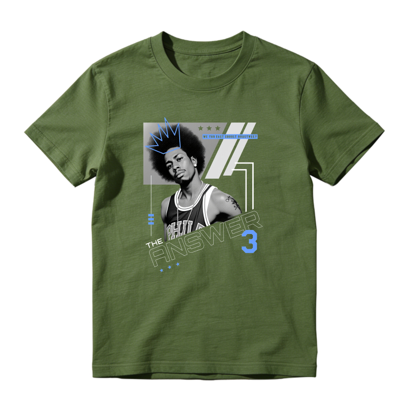The Answer Three Basketball Player Sneaker T Shirt Matching Jordan 14 University Blue