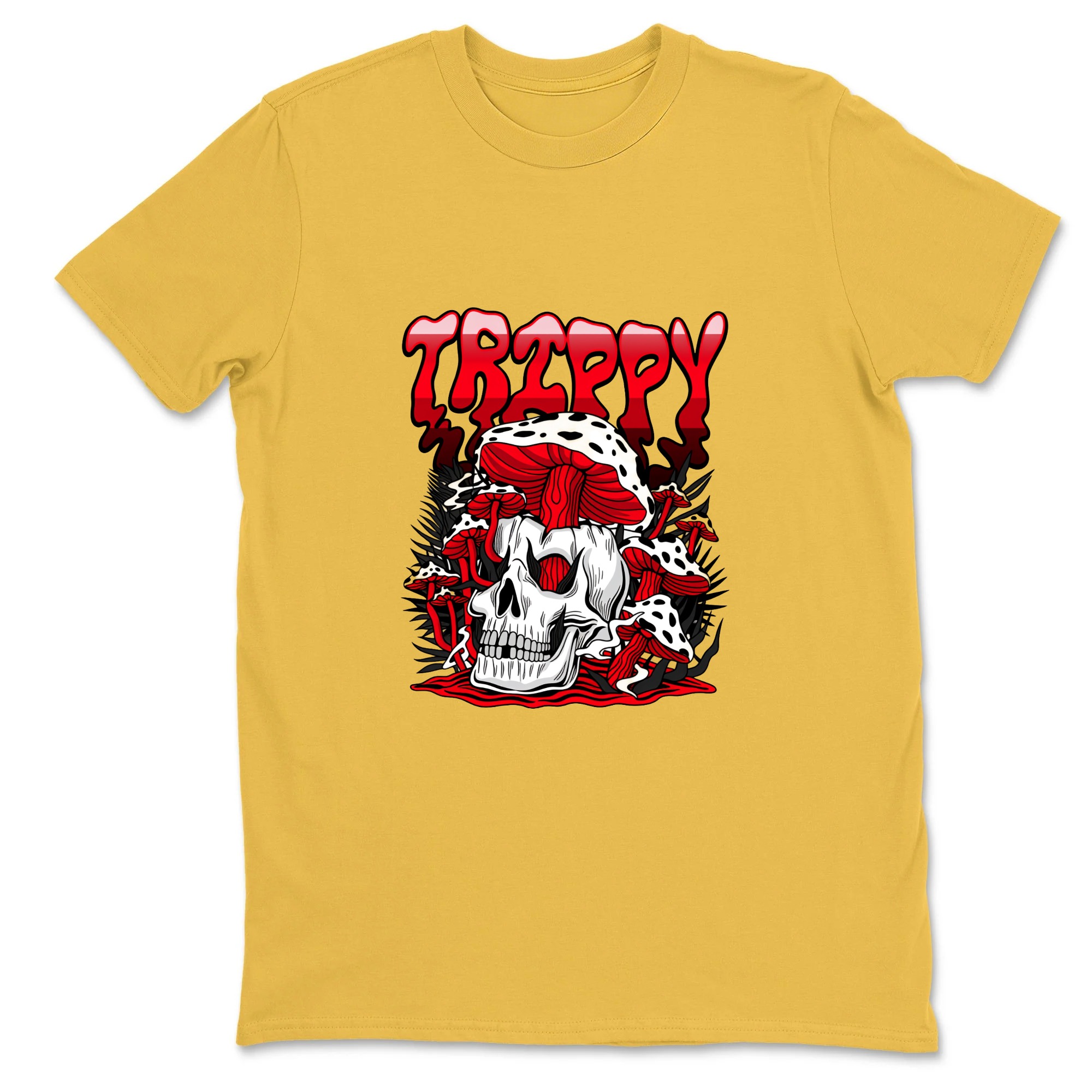Skull Mushroom Red Text Pattern Sneaker T Shirt Matching Jordan 13 OG Chicago Red/White