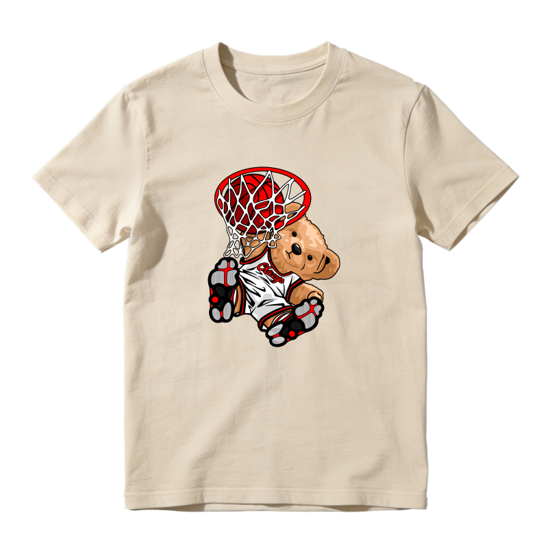 Teddy Bear Basketball Dunking Net Sneaker T Shirt Matching Jordan 13 OG Chicago Red/White