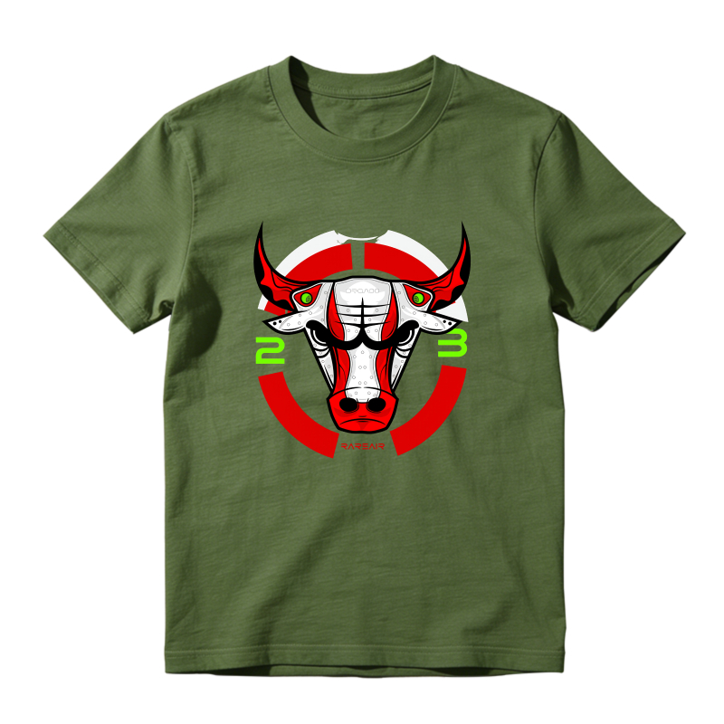 Bull Head With Red Horns And Numbers Sneaker T Shirt Matching Jordan 13 OG Chicago Red/White