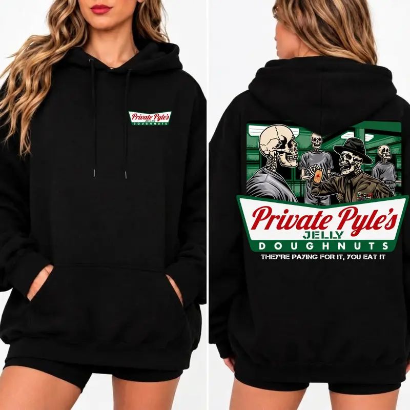Pr1v4t3 Pyl3's Jelly Doughnuts Hoodie, Funny Military Skull Pullover
