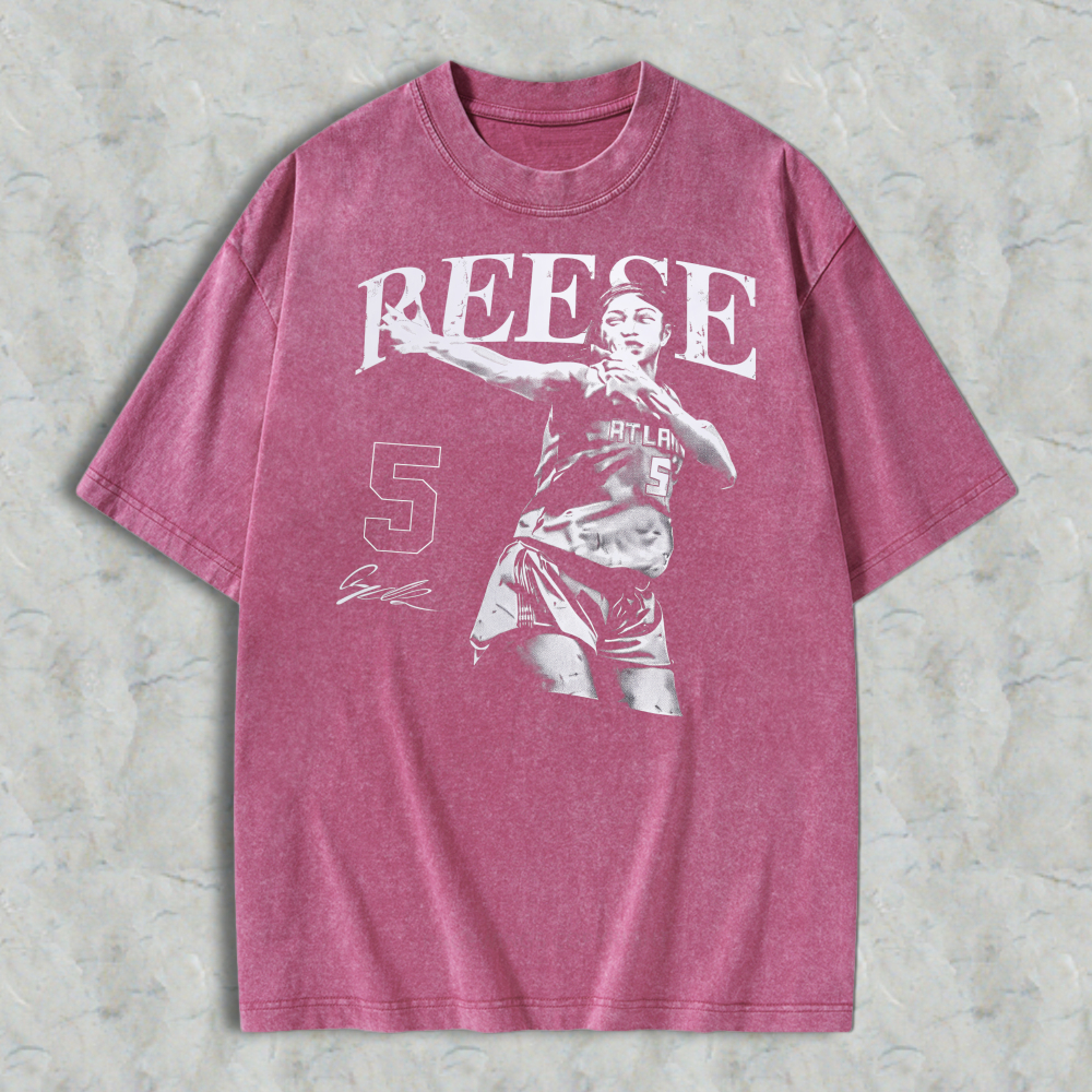Vintage Washed Basketball Player Silhouette Graphic T-Shirt