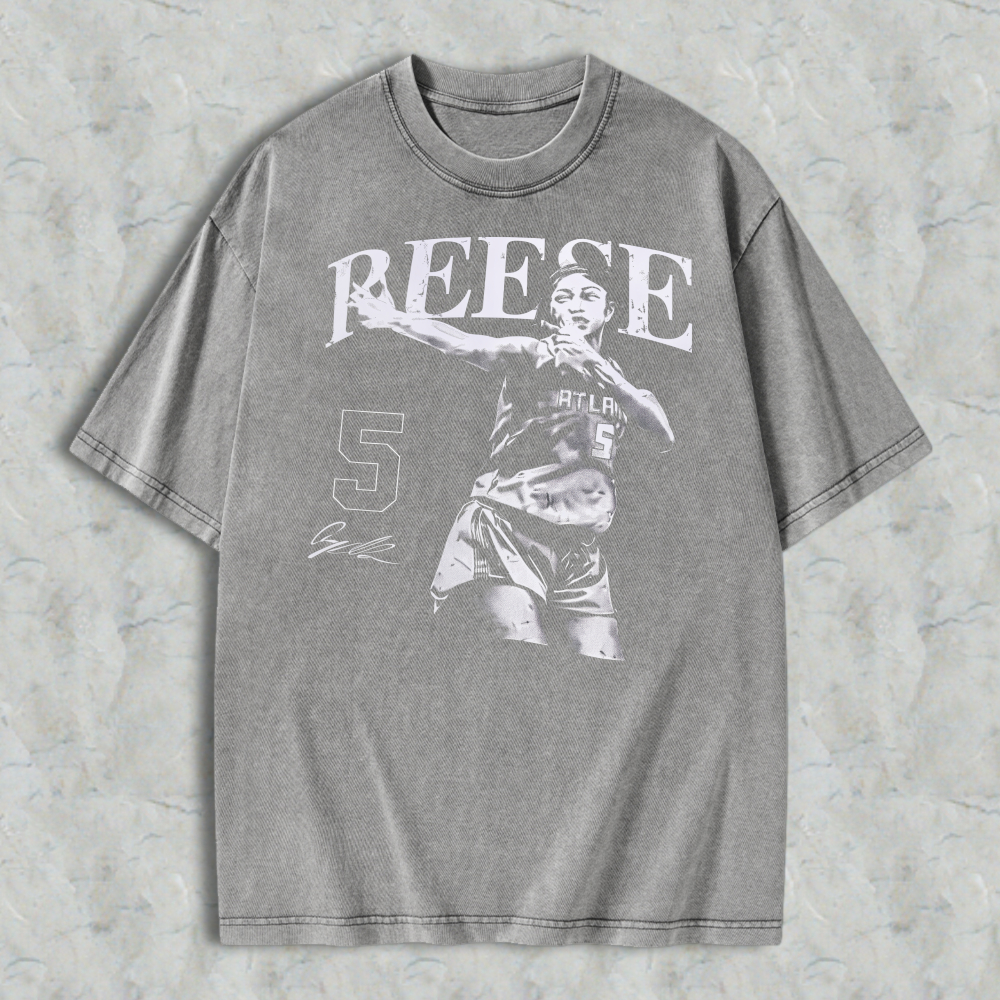 Vintage Washed Basketball Player Silhouette Graphic T-Shirt
