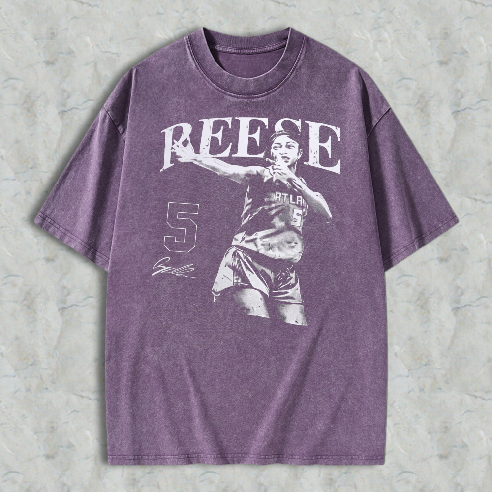 Vintage Washed Basketball Player Silhouette Graphic T-Shirt