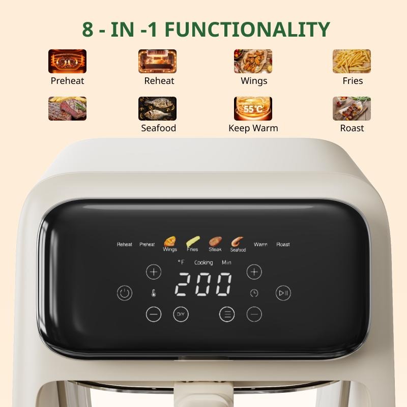 Non-toxic Air Fryer 8-in-1 with 4.2 QT Capacity