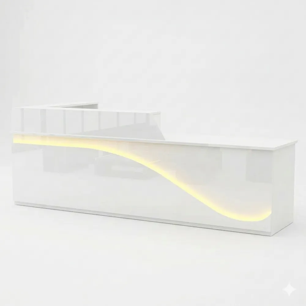 Moderne Empfangstheke mit Schubladen, Holztisch für Büro oder Salon