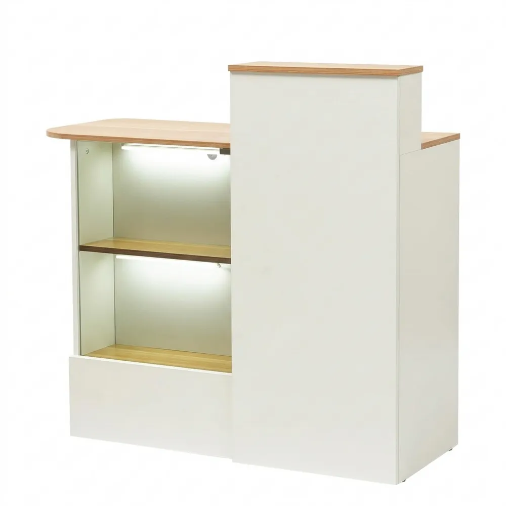 Empfangstheke mit LED, abschließbarer Schublade und Stauraum