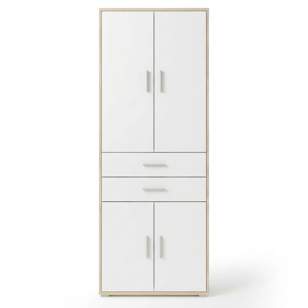 Großer Aktenschrank in Sonoma Eiche mit weißem Akzent